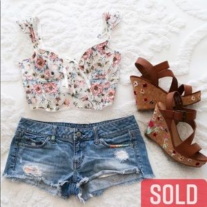 American Eagle 100% Cotton Denim Cutoff Shorts 8